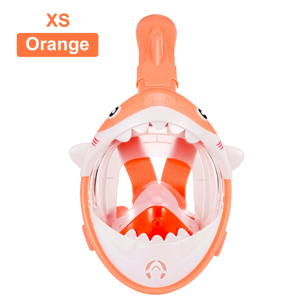 Shark Kids' Snorkeling Mask with the Latest Dry Top System, Foldable 180-Degree Panoramic Snorkeling Mask with Camera Mount, Safe Breathing, Leak-Proof & Anti-Fog