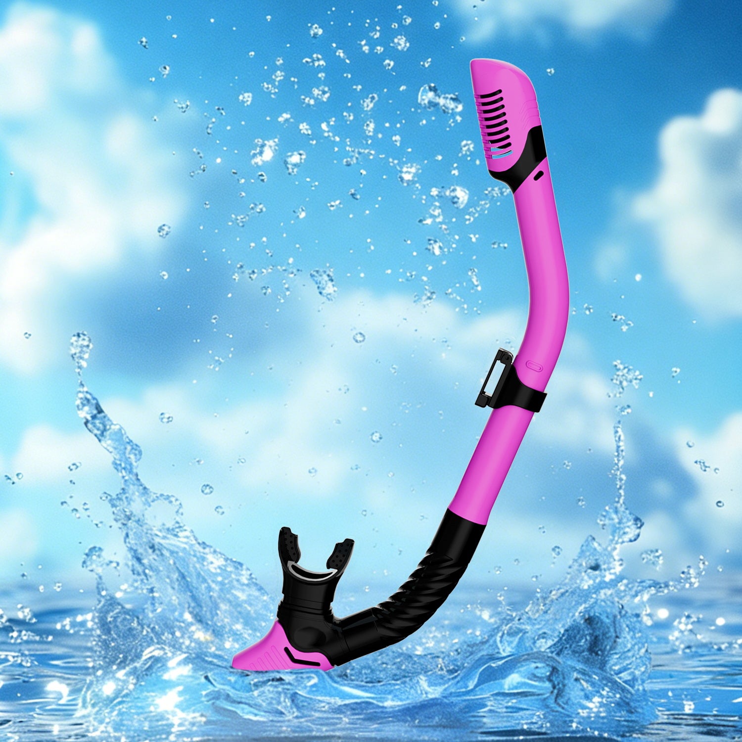 Diving Dry Snorkel for Adult & Youth - Snorkeling Gear with Top Dry Valve, Perfect for Snorkeling, Freediving, Swimming and Scuba Diving