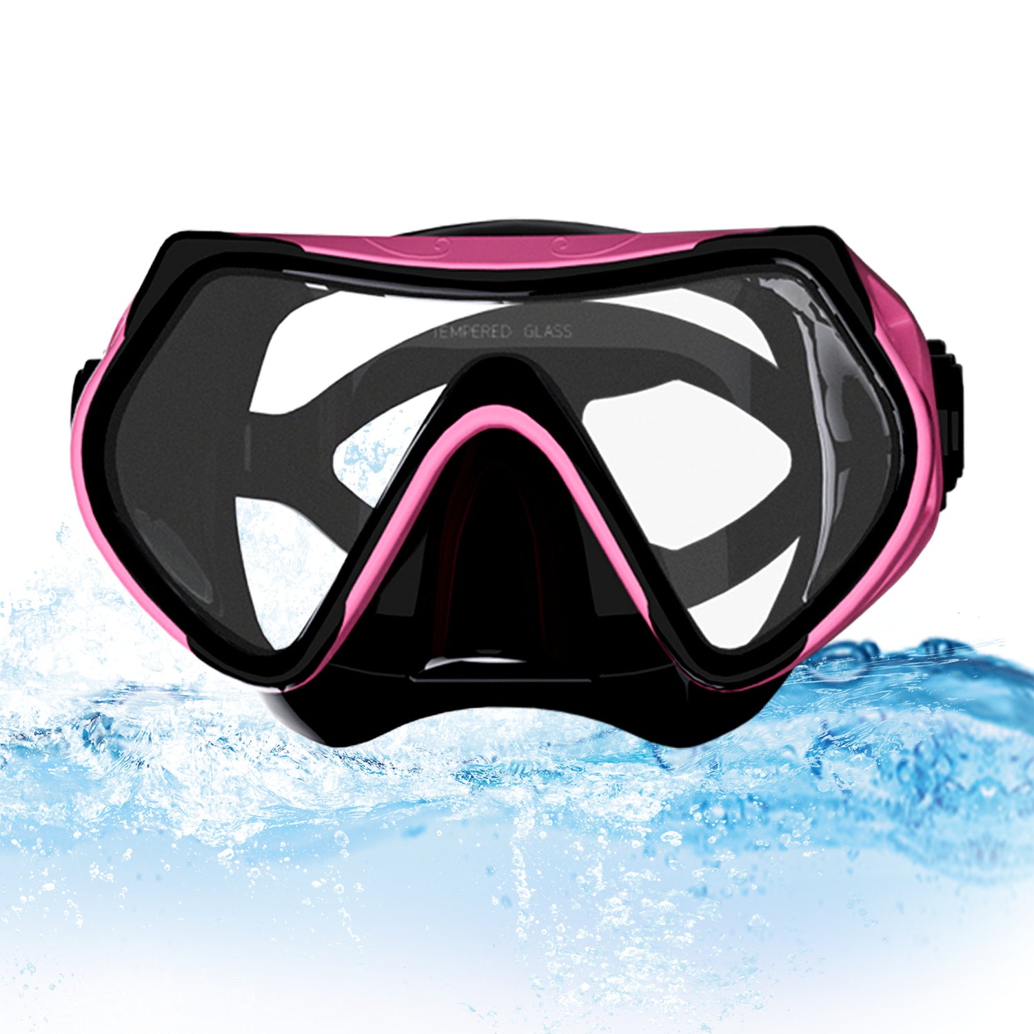 Frameless Snorkeling Mask - Tempered Glass Lens - Low-Volume for Easy Clearing - Fold-Flat & Adjustable Straps