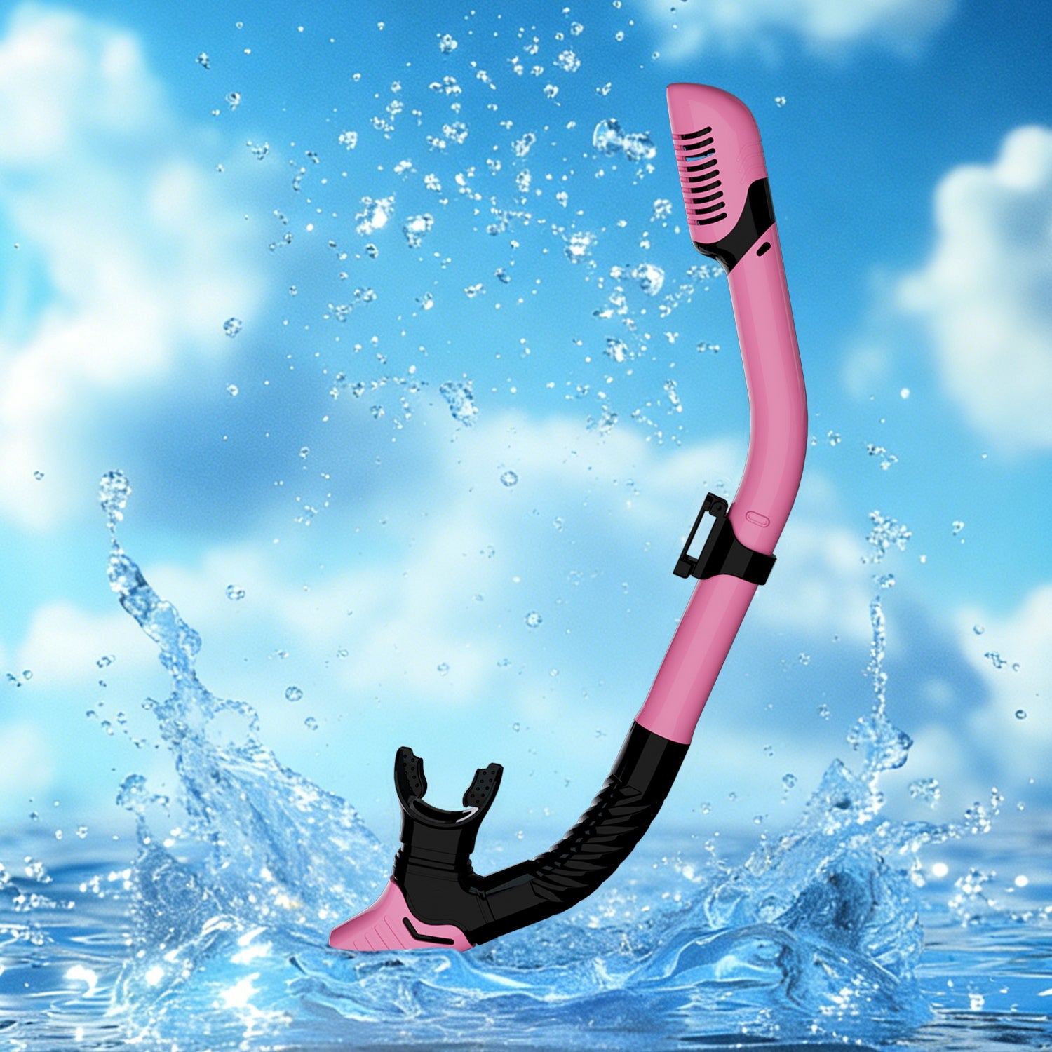 Diving Dry Snorkel for Adult & Youth - Snorkeling Gear with Top Dry Valve, Perfect for Snorkeling, Freediving, Swimming and Scuba Diving