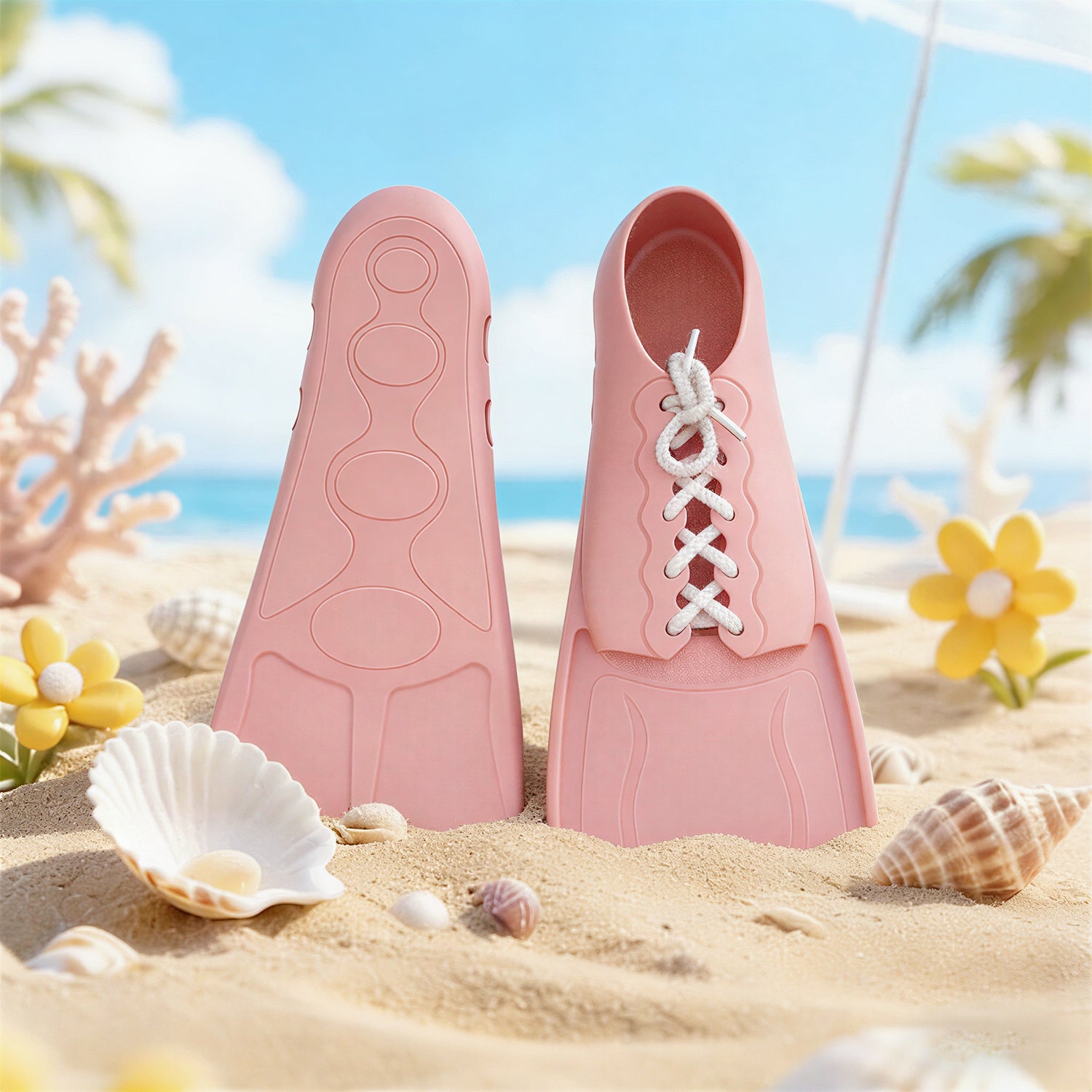 Snorkel Fins, Travel-Size Short Adjustable Swim Fins for Snorkeling and Diving—Suitable for Adults (Men and Women)— Swimming Flippers