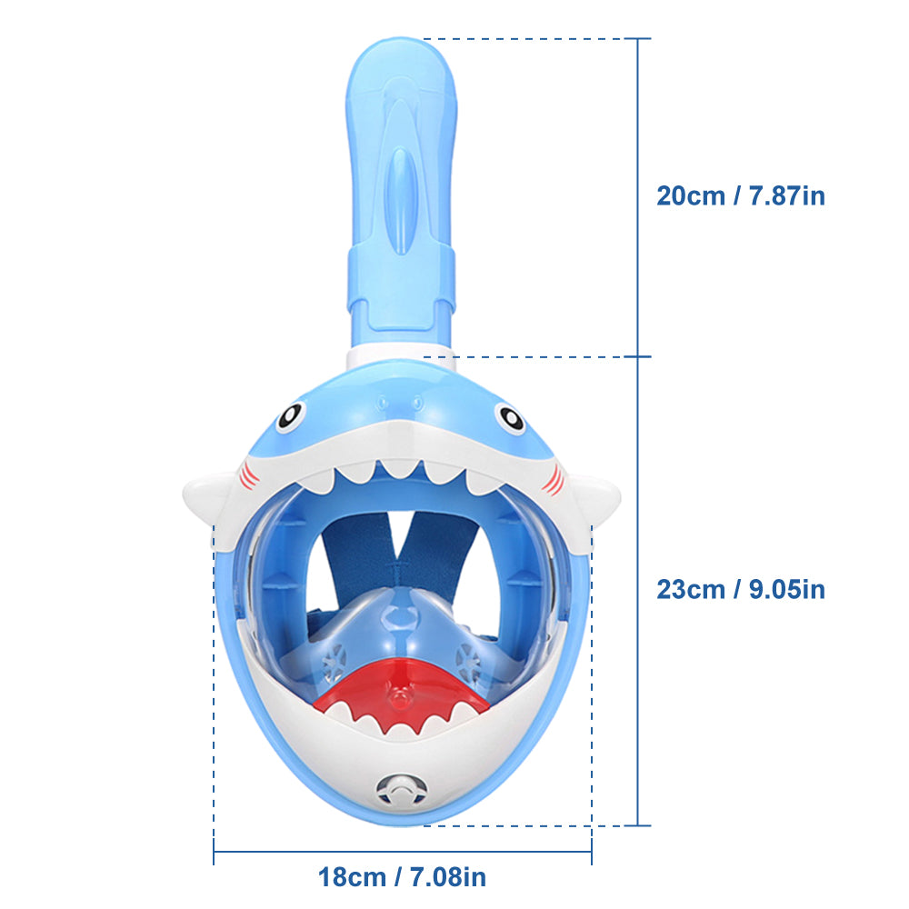 Shark Kids' Snorkeling Mask with the Latest Dry Top System, Foldable 180-Degree Panoramic Snorkeling Mask with Camera Mount, Safe Breathing, Leak-Proof & Anti-Fog