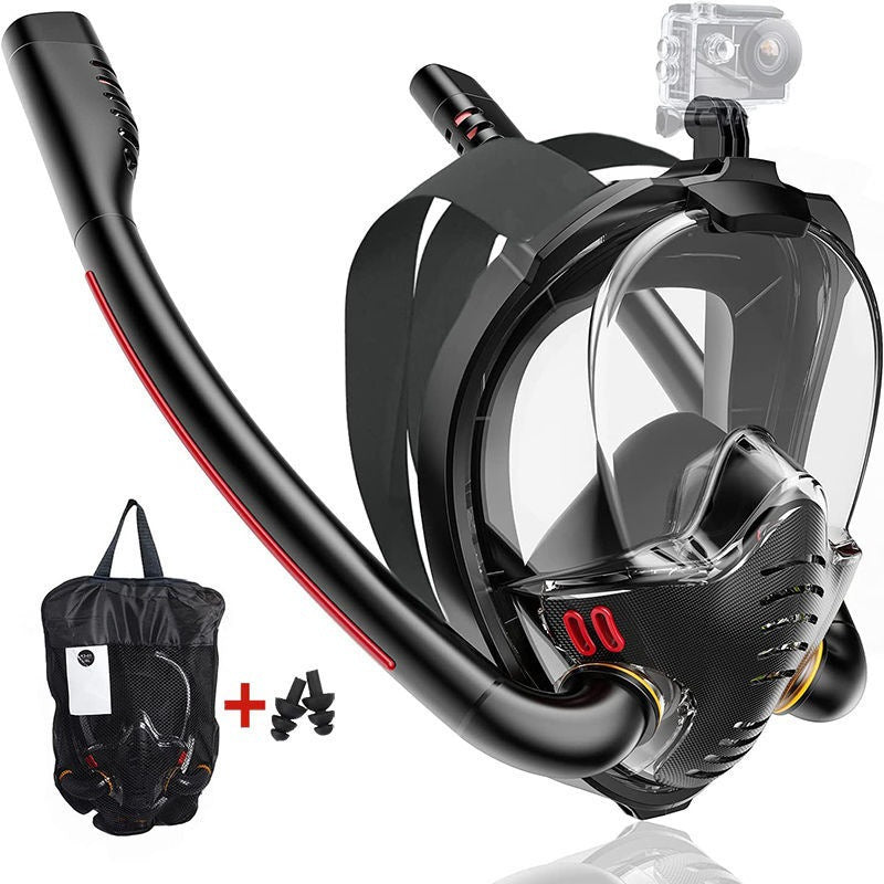 K3 Double-Tube Snorkeling Mask with the Latest Dry Top System, Foldable 180-Degree Panoramic Snorkeling Mask with Camera Mount, Safe Breathing, Leak-Proof & Anti-Fog